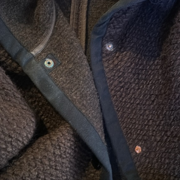 SEE by CHLOE Wool Blend Hooded Coat Medium Brown Snap Closures Pockets - Picture 13 of 14